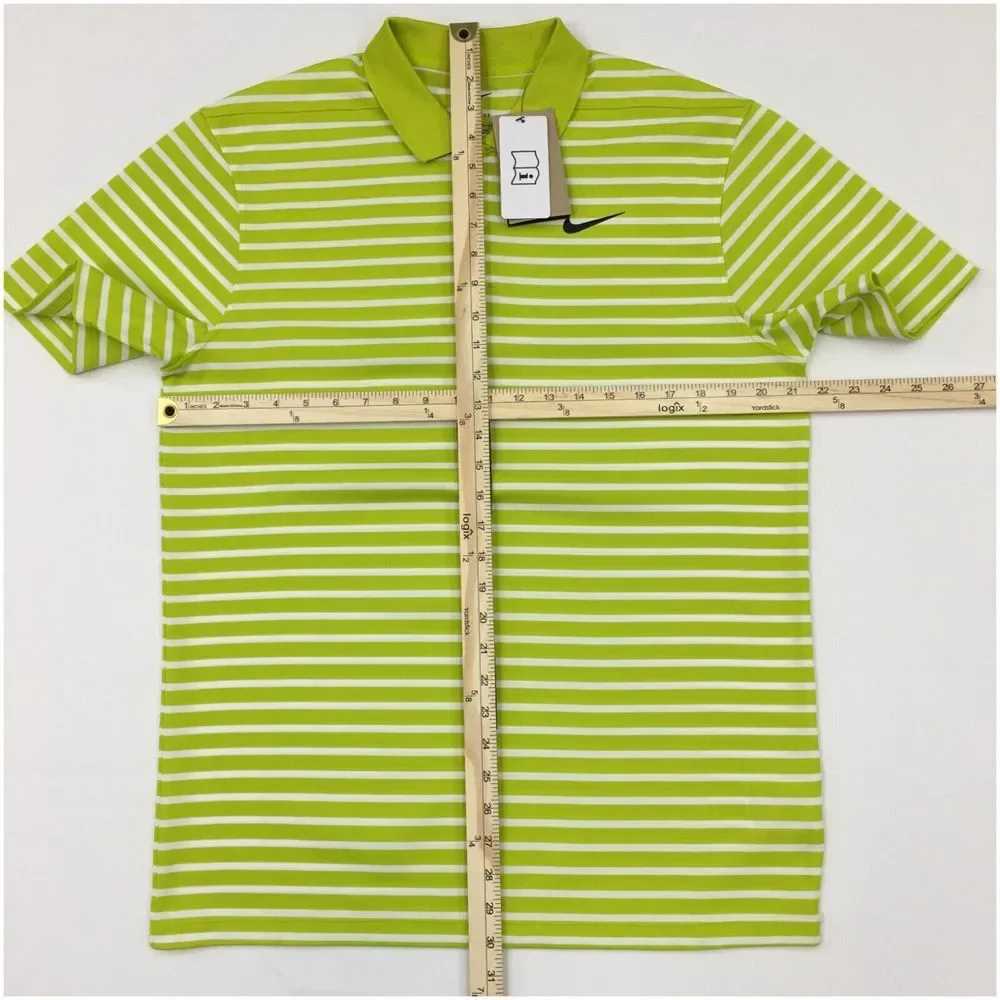 NEW! Nike Mens Dri-Fit Victory‎ Stripe Polo Shirt White-Green Stripe DH0829-309